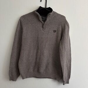Chaps Boys Grey Zip-Up Sweater